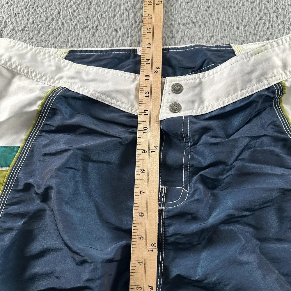 Vtg Rusty Board Shorts Mens 38(37 Fits) Blue Colorblock Surf Swim Trunks USA